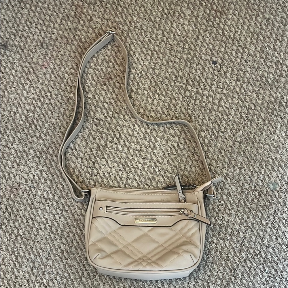 Rosetti Tan Quilted Crossbody Bag with Adjustable Strap